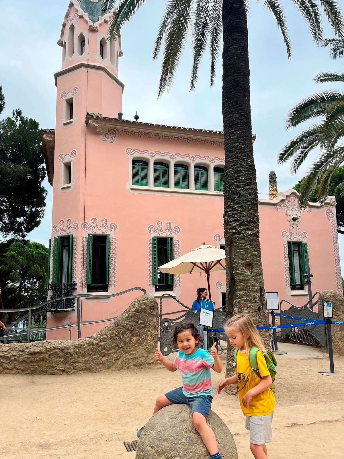 Family with young children exploring Barcelona on a private tour